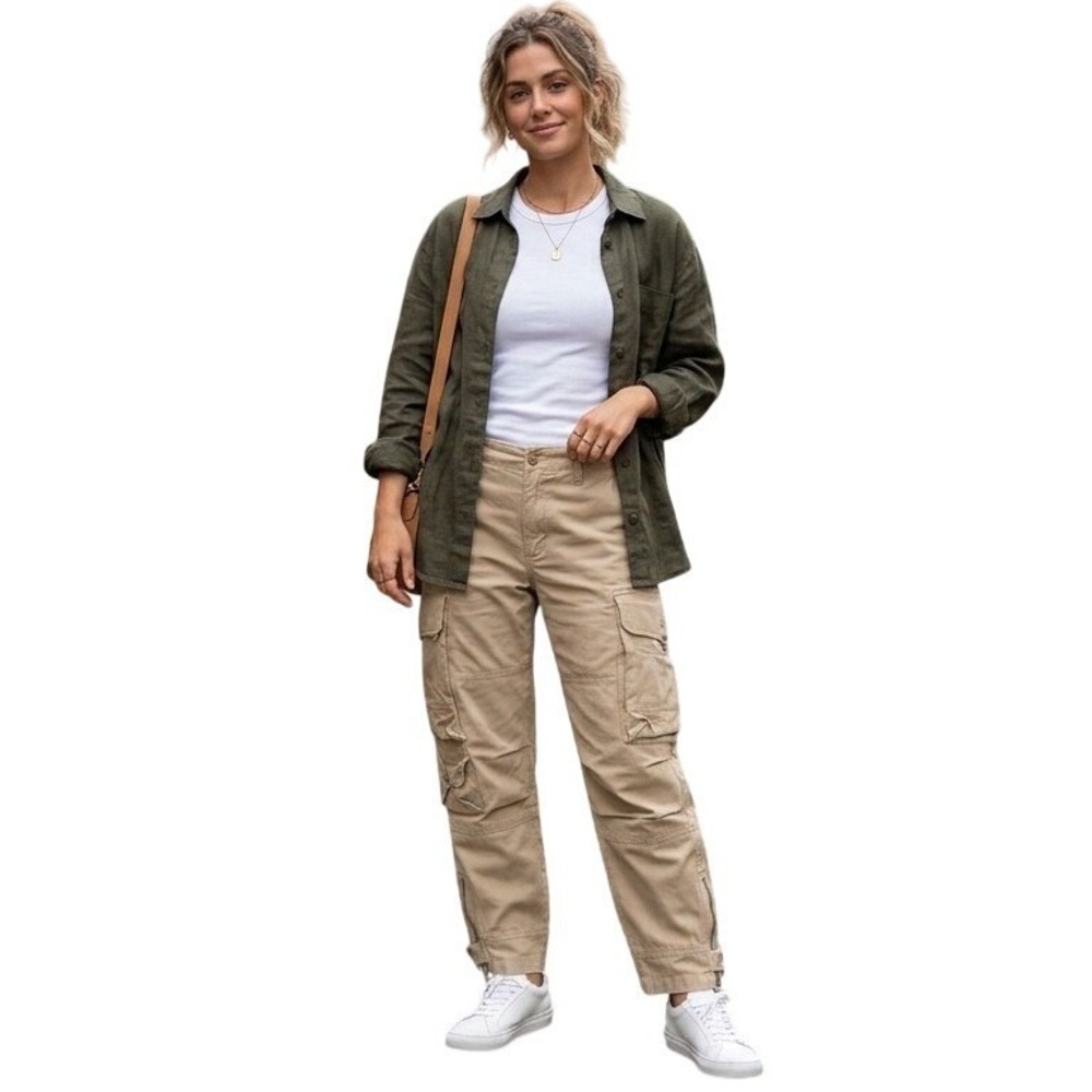 Ralph Lauren Purple Label Polo Tan‎ Cotton Twill Cargo Trousers Pants 14 NWT